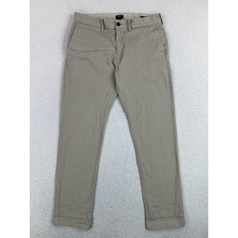 J.Crew Flex Pants Mens 30x30 Beige Khaki Slim Fit Stretch Chino Casual Office
